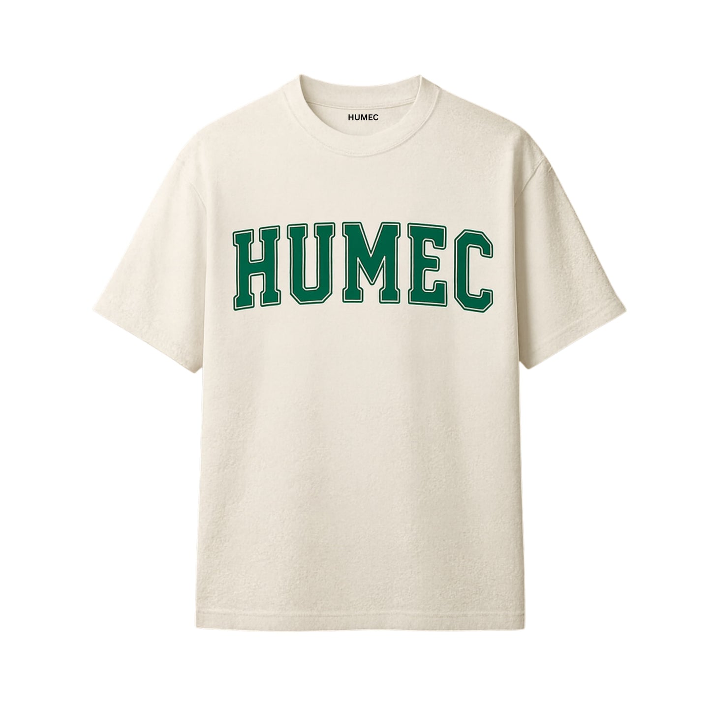 Humec Premium 260 GSM Oversized T-Shirt – “Principle Over Pleasure” Graphic Tee (Cream/Green)