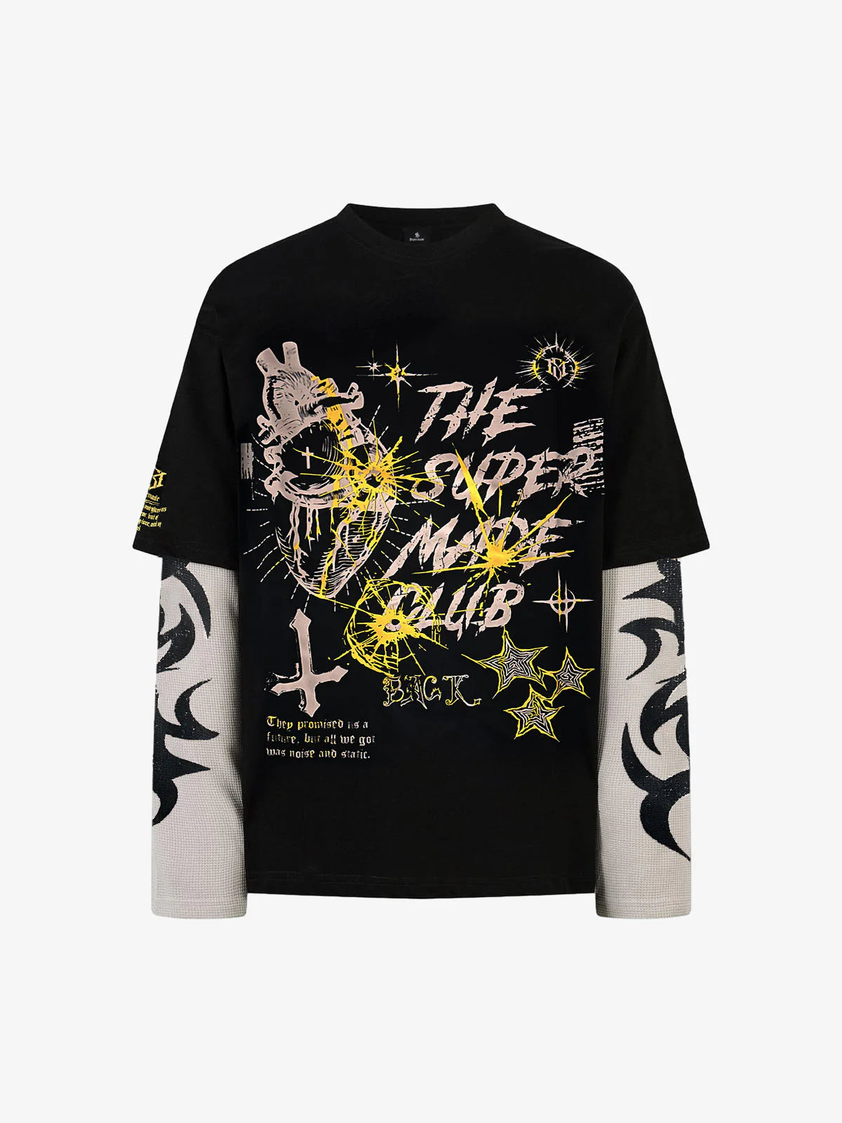 Urban Punk Layered Long-Sleeve Tee