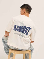 Men Typography Printed Round Neck Cotton Oversized T-shirt