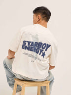 Men Typography Printed Round Neck Cotton Oversized T-shirt