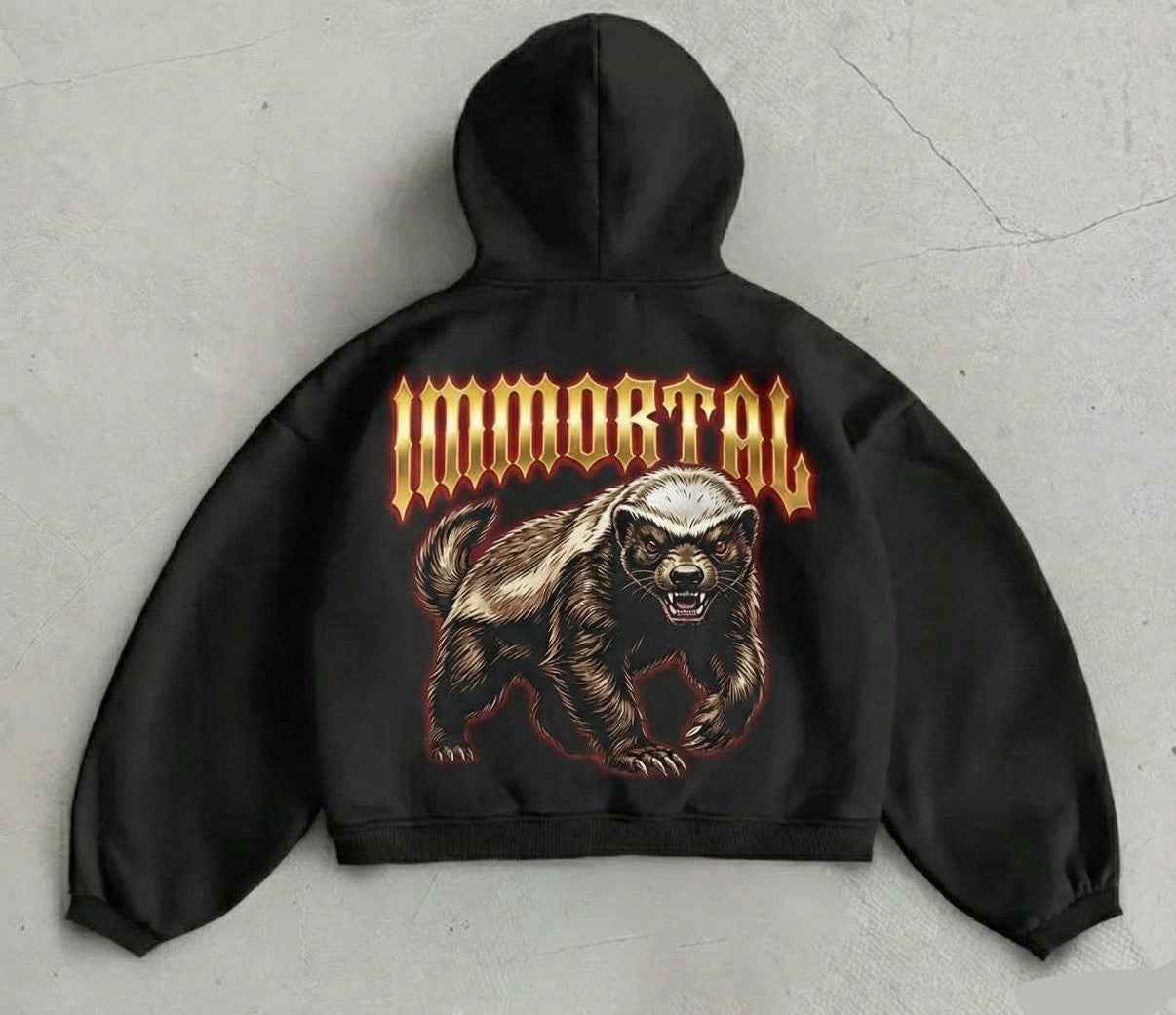 HUMEC “IMMORTAL” Heavyweight 400 GSM French Terry Zipper Hoodie – Premium Double Silicone Bio-Washed