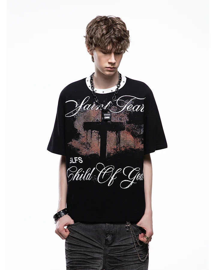 Saint Tears Studded Graphic Tee
