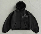 HUMEC “IMMORTAL” Heavyweight 400 GSM French Terry Zipper Hoodie – Premium Double Silicone Bio-Washed