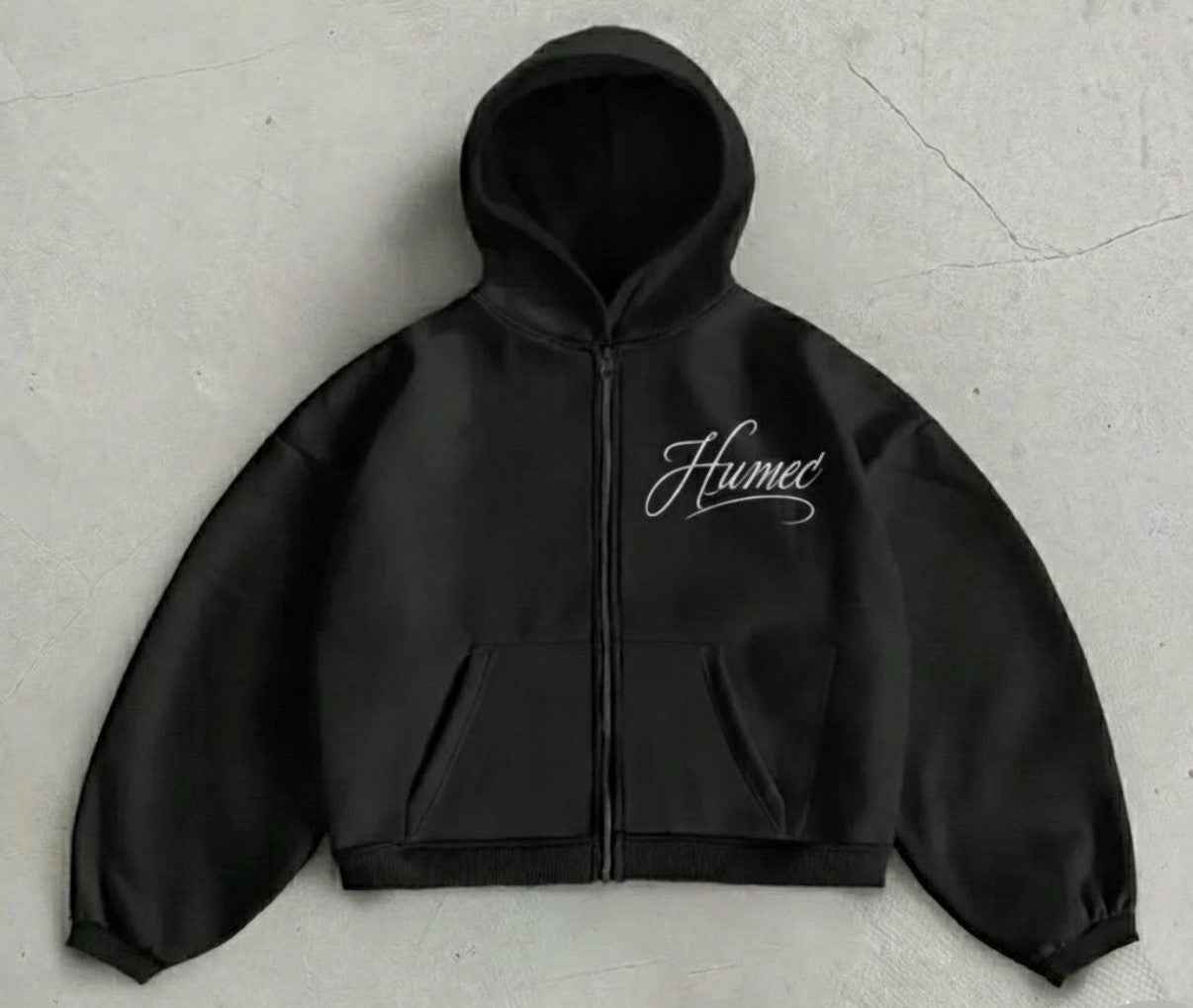HUMEC “IMMORTAL” Heavyweight 400 GSM French Terry Zipper Hoodie – Premium Double Silicone Bio-Washed
