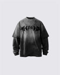 Humec Gothic Logo Distressed Oversized T-Shirt