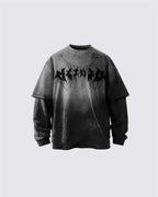 Humec Gothic Logo Distressed Oversized T-Shirt