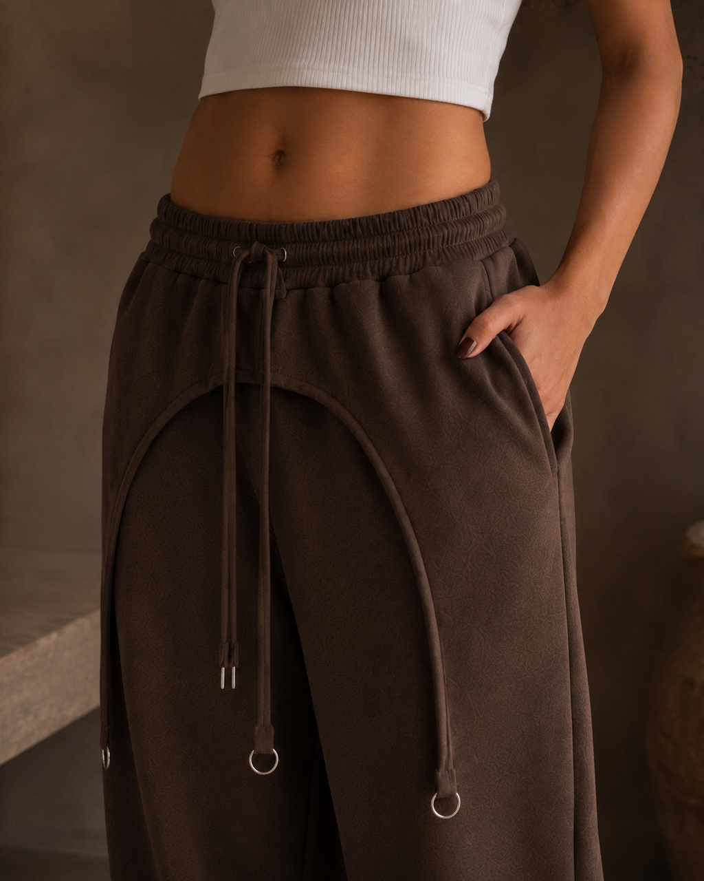 Silver Strap Flare Pant