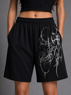 White Flame Black Shorts
