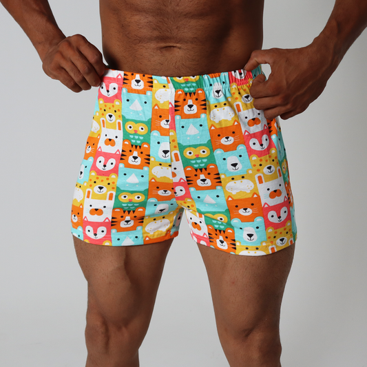 Floral animal comics boxers