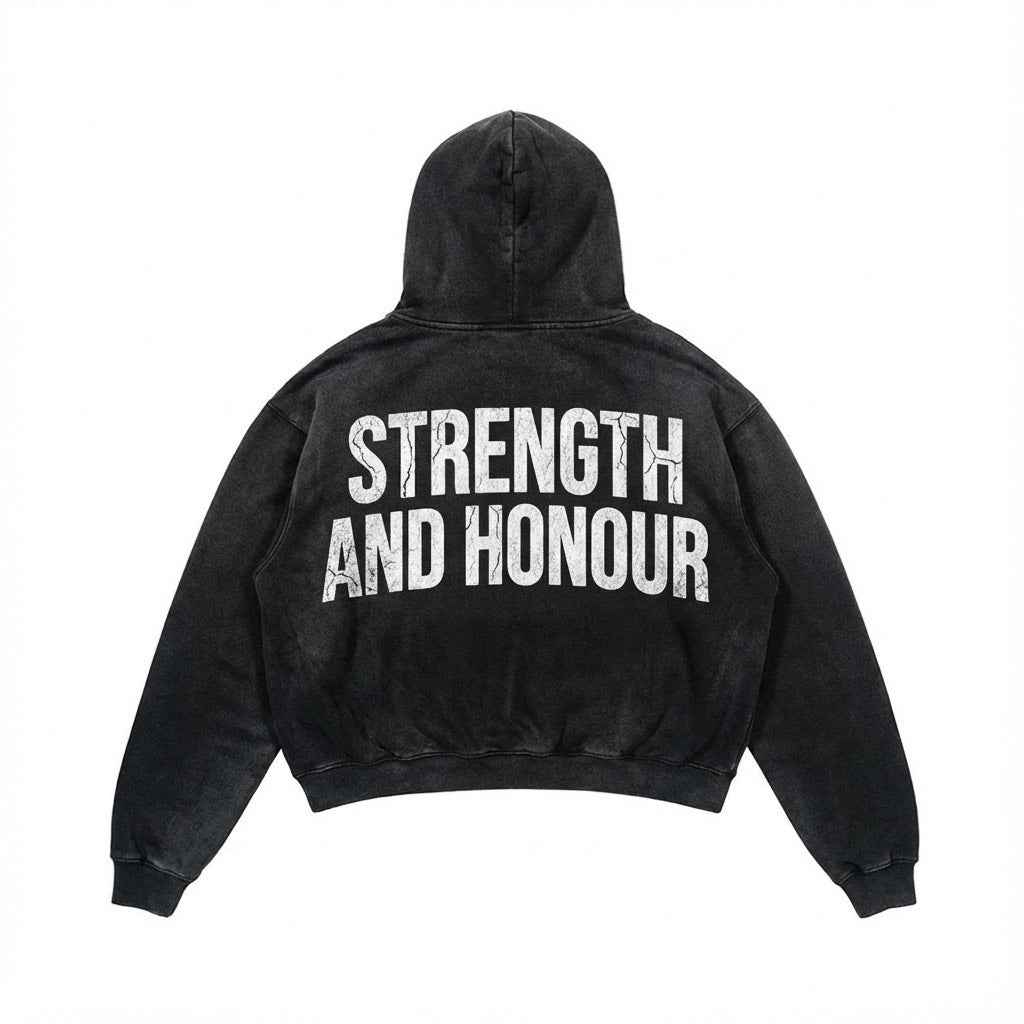 HUMEC – Strength & Honour Acid-Washed Hoodie