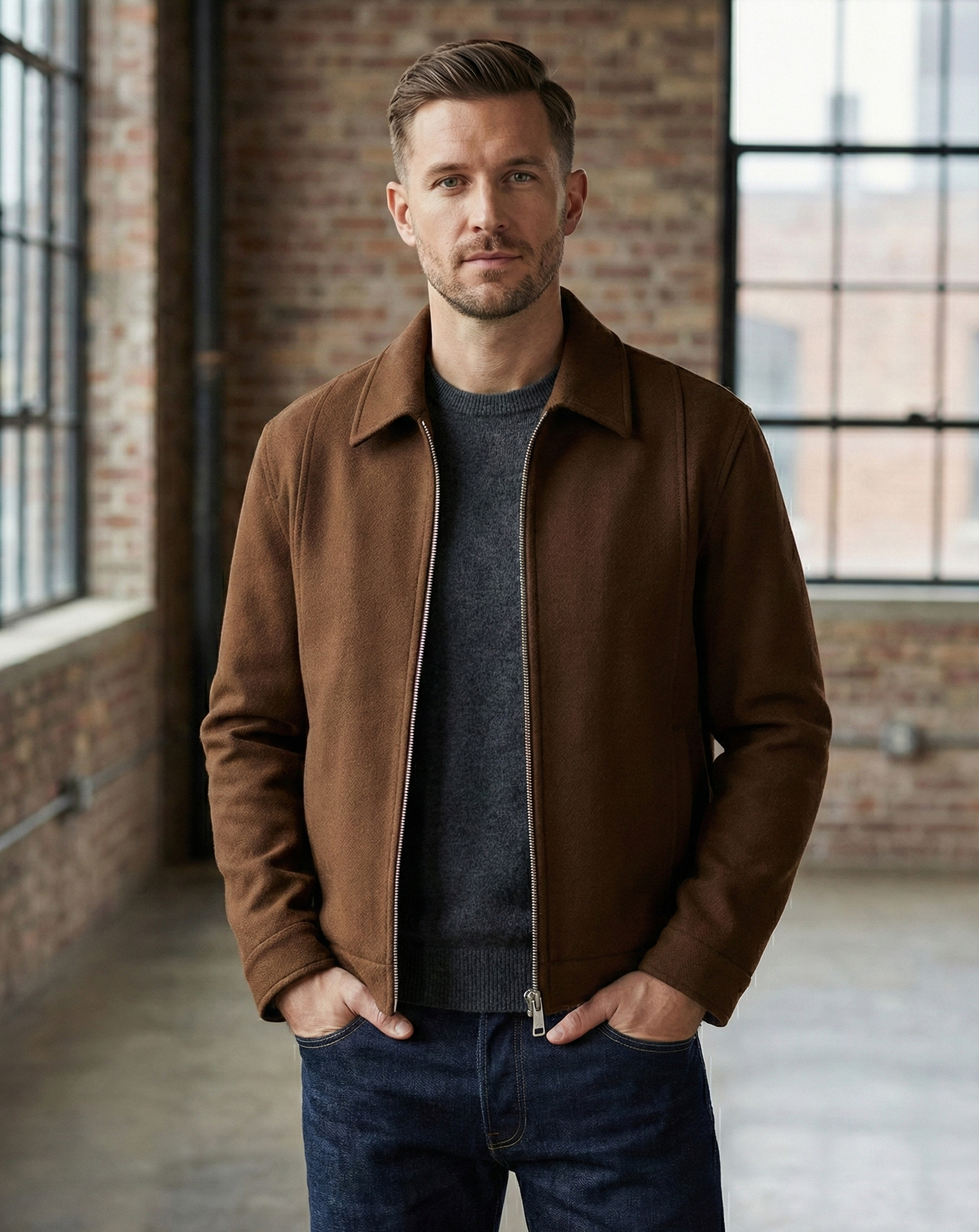 HUMEC 400 GSM Brushed Fleece Zipper Cardigan