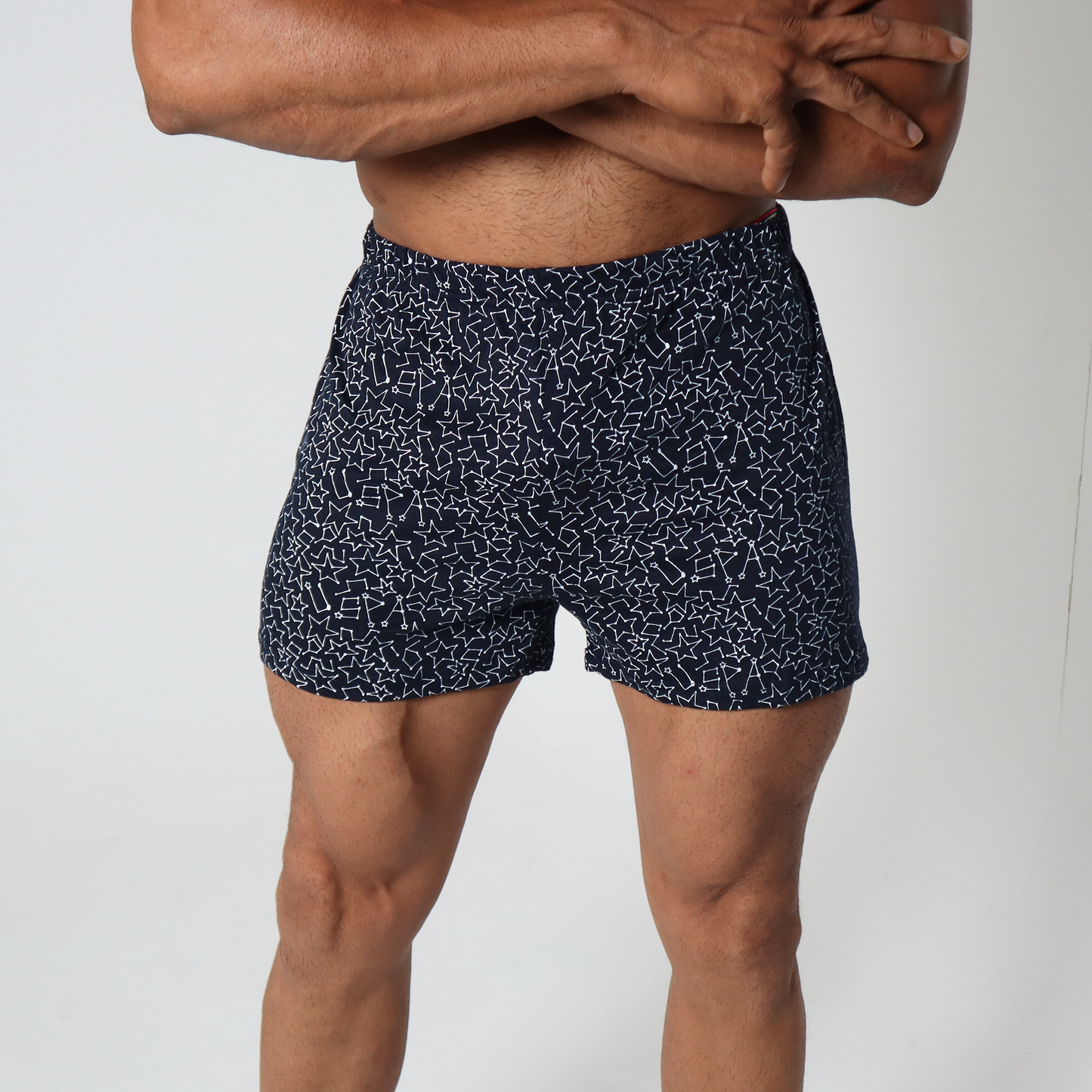 Star gaze printed blue boxers