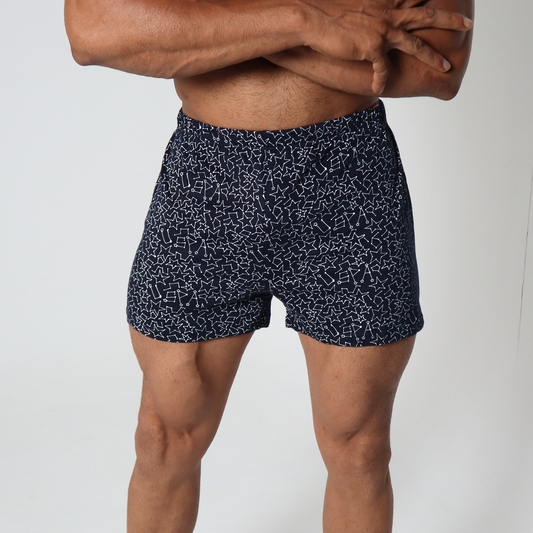 Star gaze printed blue boxers