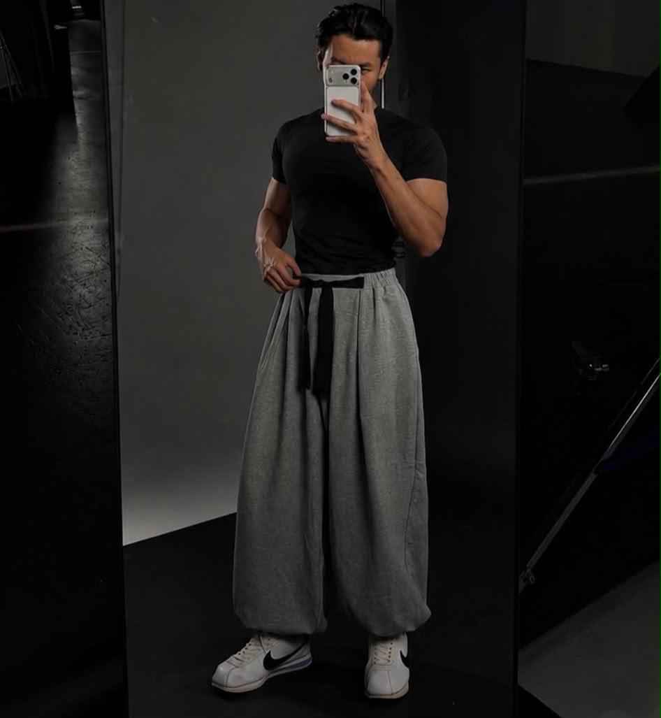 Draped Cargo Sweatpants