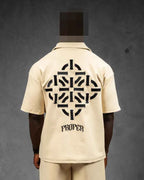 DIAMOND ZIP UP SHIRT STONE